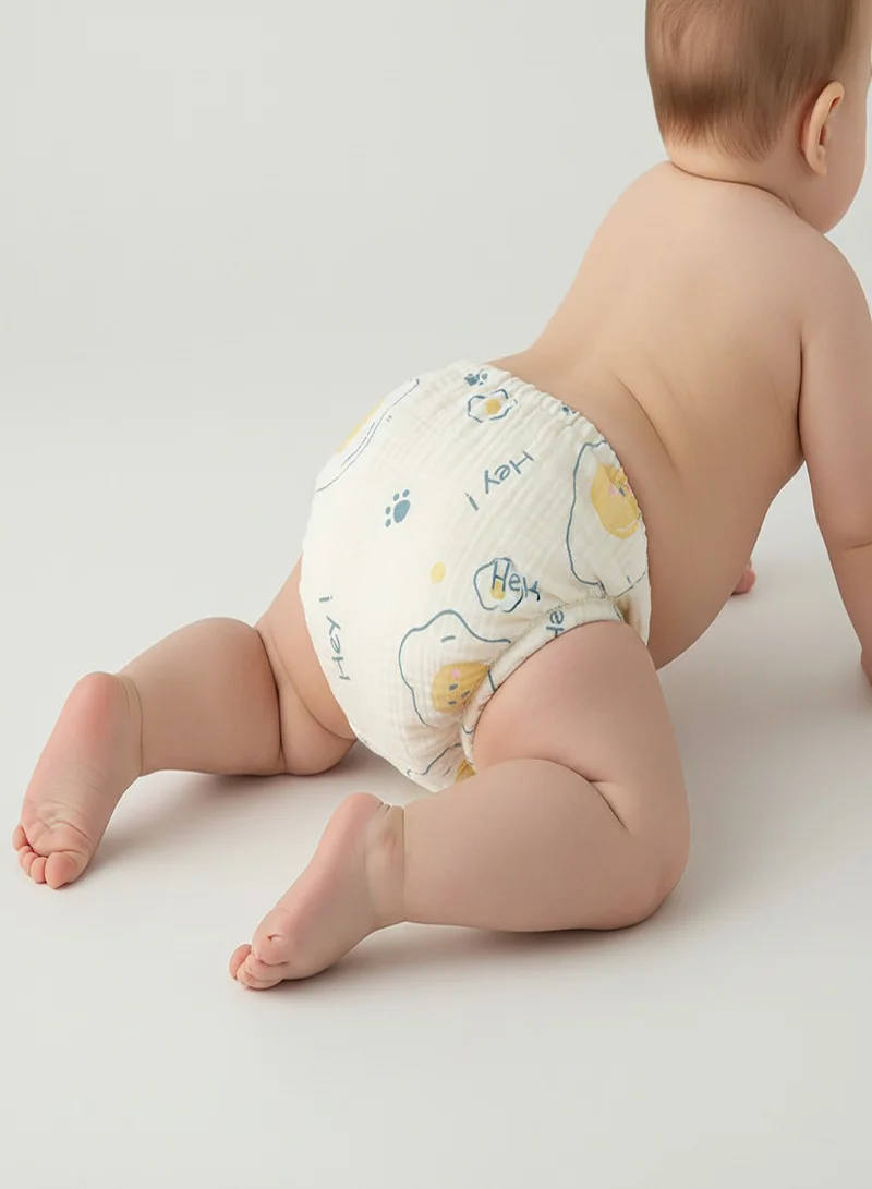 بيبي كلو سروال تدريب الأطفال على استخدام المرحاض من الموسلين بنقشة حيوانات وقمر، مجموعة من  قطع