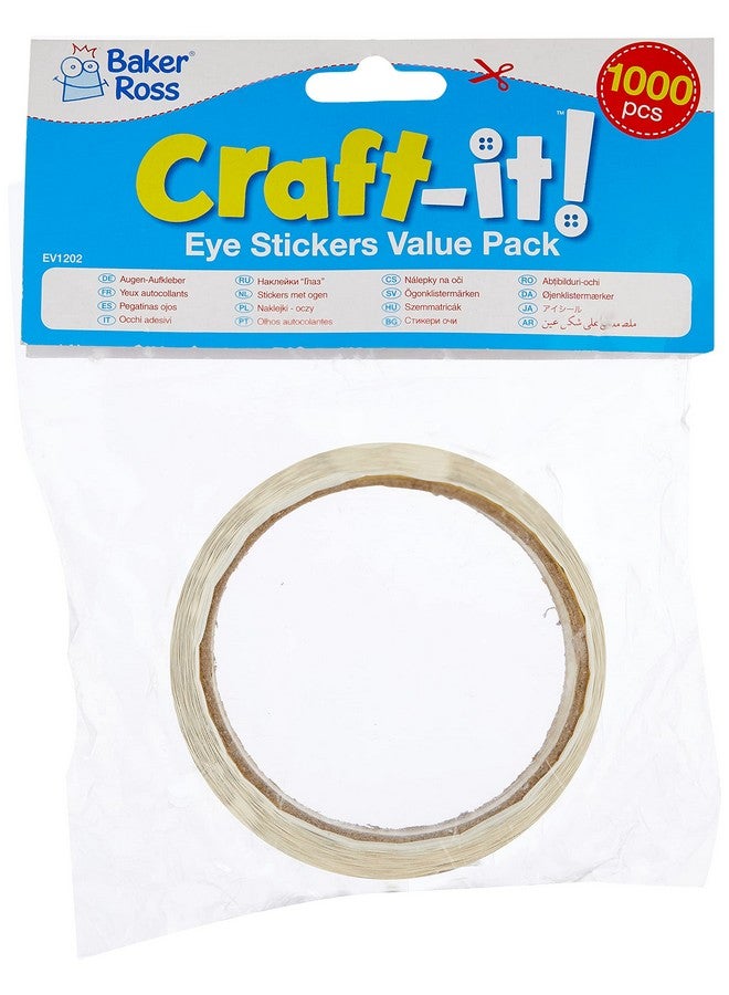 Baker Ross Ev1202 Eye Stickers Pack Of 1000 Embellishments For Kids To Add To Arts And Crafts Projects Stick On Eyes Black & White - Image 4
