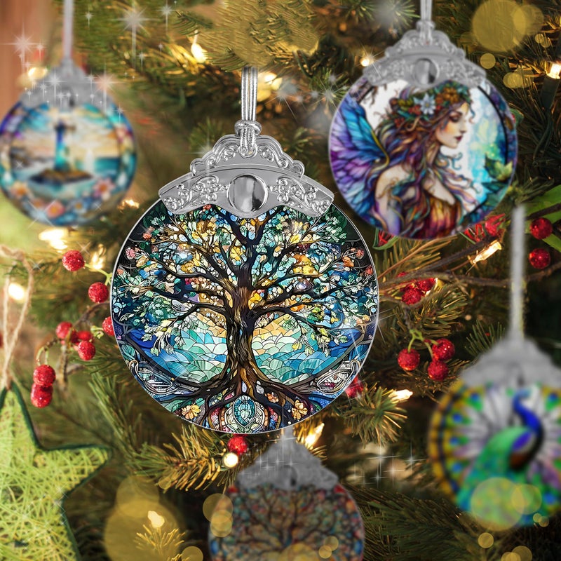Jocidea Tree of Life Stained Glass Suncatcher  Jocidea Tree of Life Ornament  Tree of Life Christmas Ornament  Holidays Ornaments  Christmas Tree Ornament  Tree of Life Decor  Tree of Life Gifts - Image 3