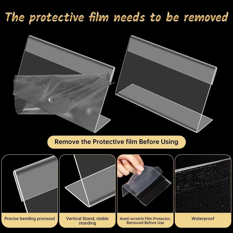30 pcs L-shaped mini acrylic transparent display stand (1.57 * 2.36 inches) Price tag/name tag/label display stand - Image 3