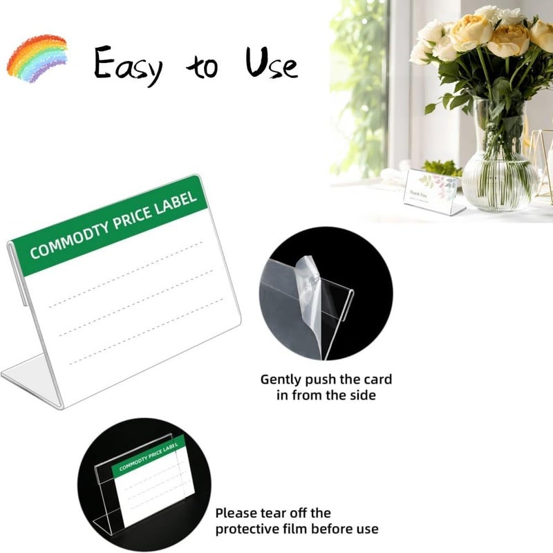 30 pcs L-shaped mini acrylic transparent display stand (1.57 * 2.36 inches) Price tag/name tag/label display stand - Image 4