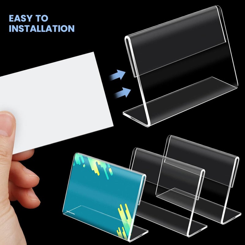 30 pcs L-shaped mini acrylic transparent display stand (1.57 * 2.36 inches) Price tag/name tag/label display stand - Image 5