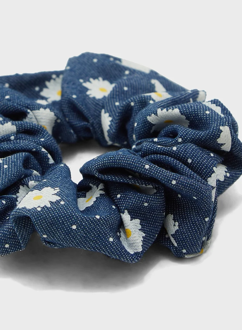 Claires Kids Denim Daisy Scrunchie Headband