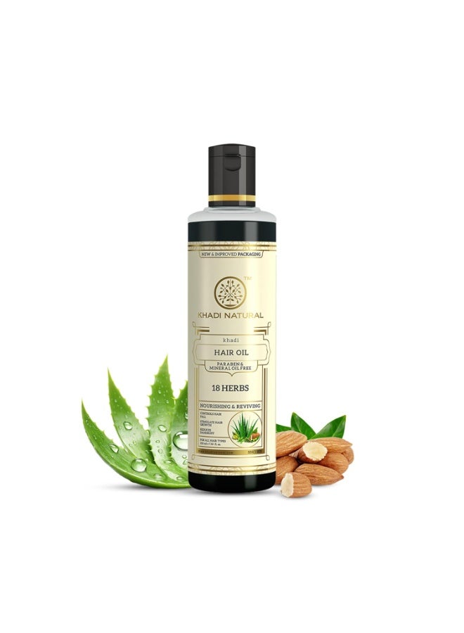 كادي نيتشورال زيت شعر خادي الطبيعي الأيورفيدي المكون من 18 عشبة 210 مل - Image 1