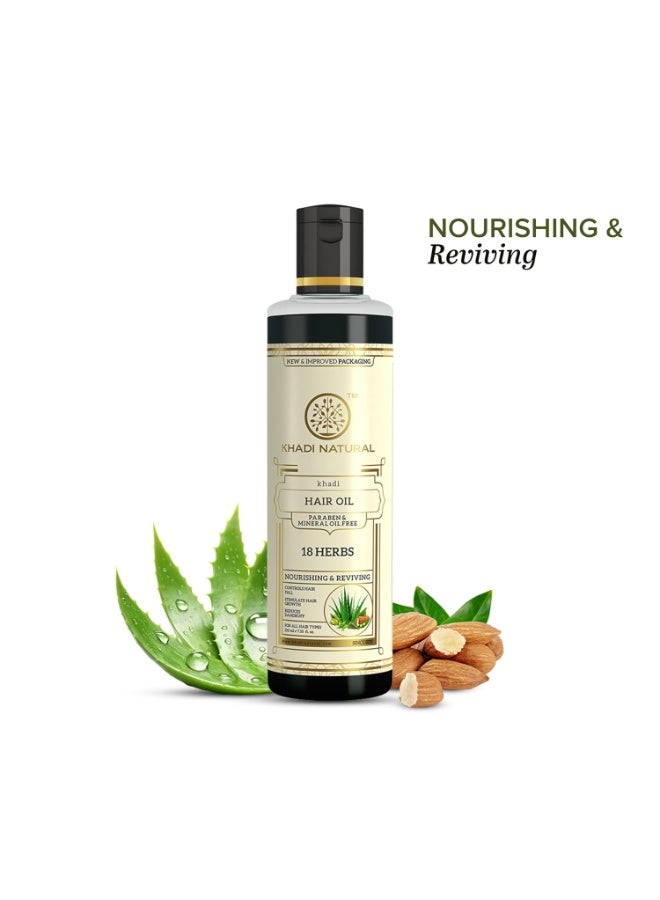 كادي نيتشورال زيت شعر خادي الطبيعي الأيورفيدي المكون من 18 عشبة 210 مل - Image 2