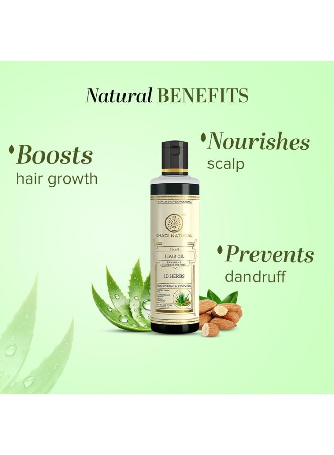 كادي نيتشورال زيت شعر خادي الطبيعي الأيورفيدي المكون من 18 عشبة 210 مل - Image 3