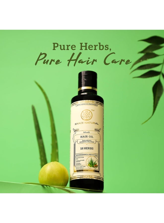 كادي نيتشورال زيت شعر خادي الطبيعي الأيورفيدي المكون من 18 عشبة 210 مل - Image 4