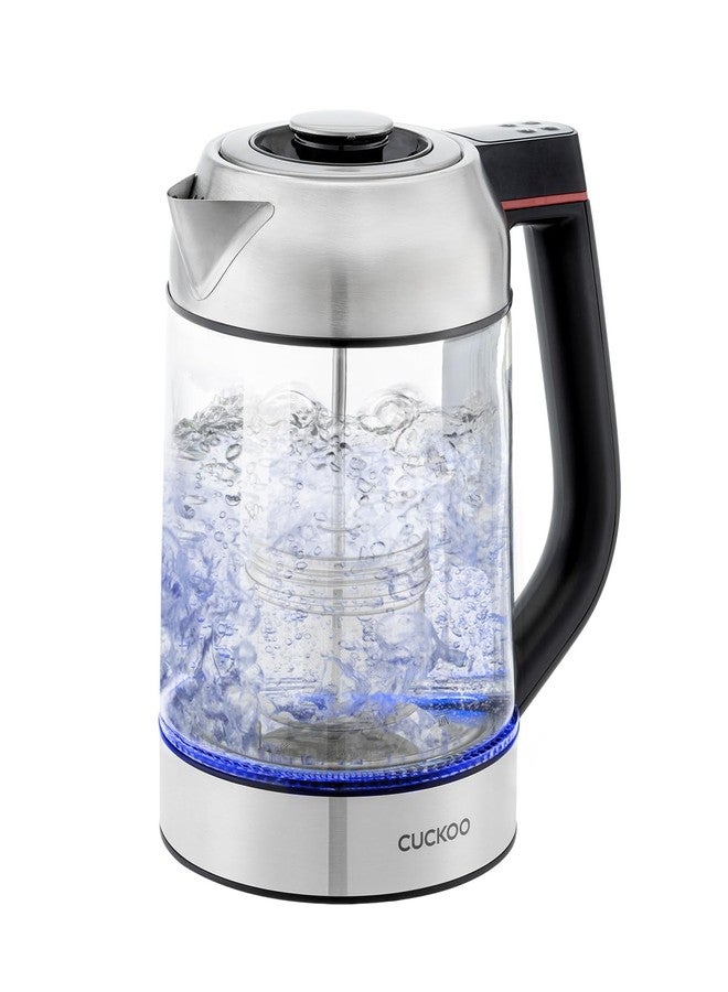 CUCKOO Electric Tea Kettle with Infuser, Glass Electric Kettle with Multi-Temperature Control, Easy to Read LED Lights, 1.7 Liter Capacity Tea Maker Pot (CK-G170BS) - Image 1