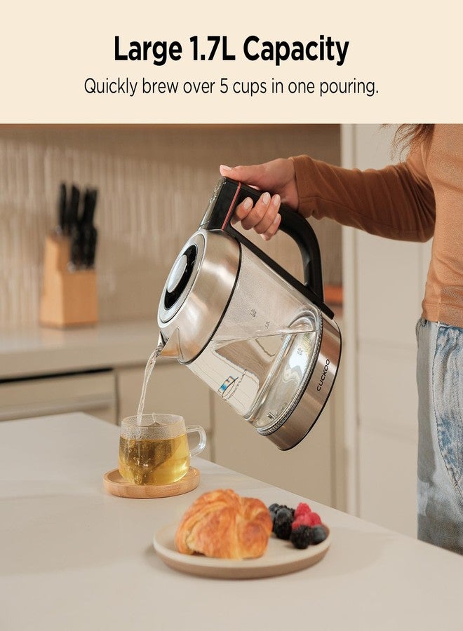 CUCKOO Electric Tea Kettle with Infuser, Glass Electric Kettle with Multi-Temperature Control, Easy to Read LED Lights, 1.7 Liter Capacity Tea Maker Pot (CK-G170BS) - Image 5