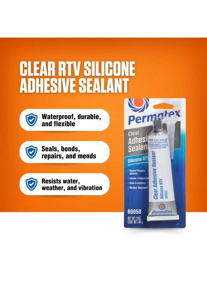 Permatex لاصق سيليكون شفاف من بيرماتكس 80050، 3 أونصة - Image 3