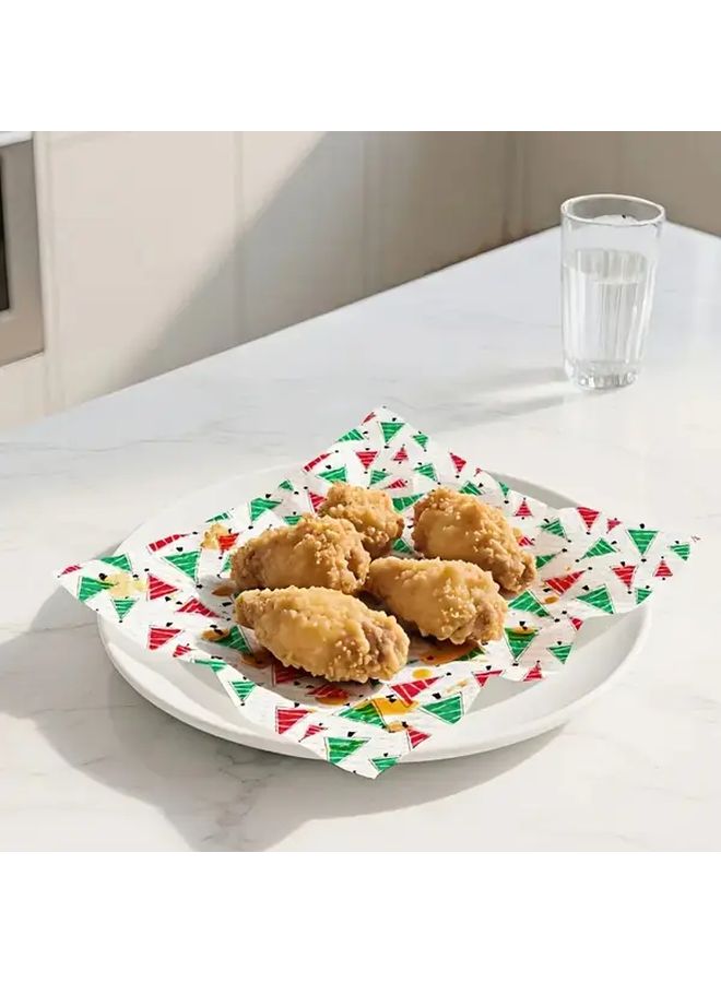 Christmas Kitchen Paper Towels Holiday Season Red Thickened Triple Ply Disposable Wet Dry Cleaning - Image 3