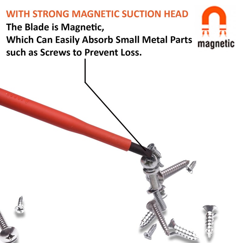 HARDEN Insulated Magnetic Flat Type Slotted Screwdriver 230mm X 55mm Professional Electrician VDE Can Withstand 1000V 801105 - Image 5