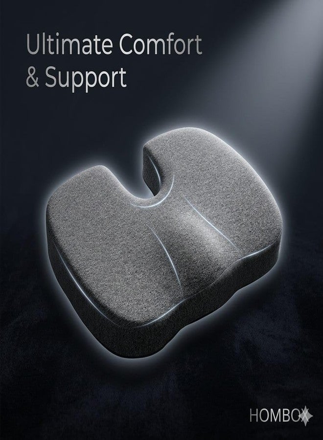 HOMBOX Coccyx Pillow Tailbone Seat Cushion for Sciatica, Back Pain Relief Back/Lumbar Support, for Wheelchair (Grey) - Image 2
