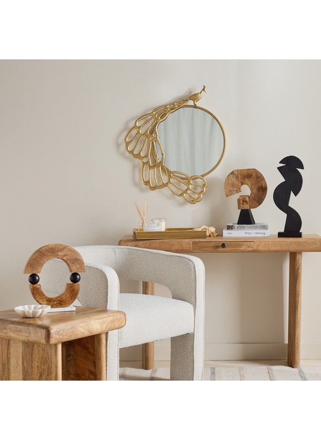 Home Box Rayon Aluminium Peacock Decorative Mirror 63 x 67 x 4.5 cm  - Image 4