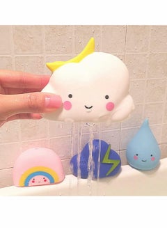 KASTWAVE 4 Pack Bathtub Toy Children's Soft Water Toys Bath Toys for Toddlers Hair Wash Tool Swimming Pool Toy Gift Set 4 Types Include Rain Cloud Rainbow Thunder Cloud  - Image 5