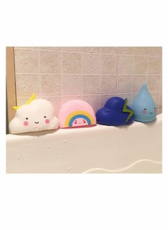 KASTWAVE 4 Pack Bathtub Toy Children's Soft Water Toys Bath Toys for Toddlers Hair Wash Tool Swimming Pool Toy Gift Set 4 Types Include Rain Cloud Rainbow Thunder Cloud  - Image 4