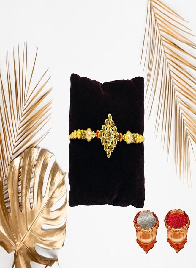 Evisha Pair Rakhi Roli Chawal Plate Rakhi For Brother And Bhabhi | Rakhi Combo-BR-9 Kada 28-T || rakhi || rakhi set || rakhi for brother || rakhi for brother and bhabhi || rakhi combo || bhaiya bhabhi rakhi || rakhi gifts - Image 3