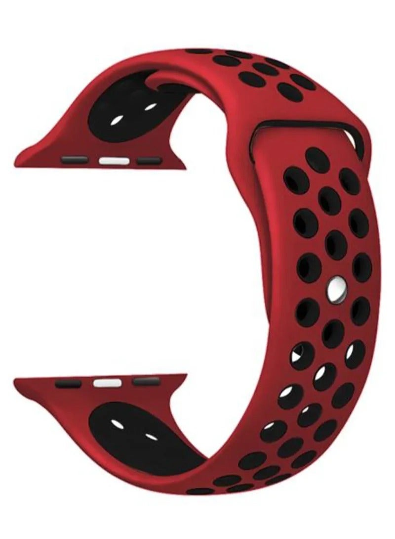 HEXABEX Apple Watchband Compatible with 42mm(Series 10)/41mm/40mm/38mm Dot Apple Watch Strap for Apple Watch All Series Red/Black  - Image 2