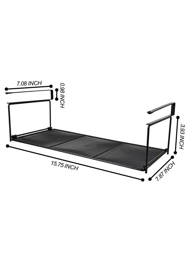 EHKIT Foil and Plastic Wrap Organizer Holder Foldable Under Cabinet Shelf Kitchen Pantry Desk Hanging Storage Rack (Black) - Image 2
