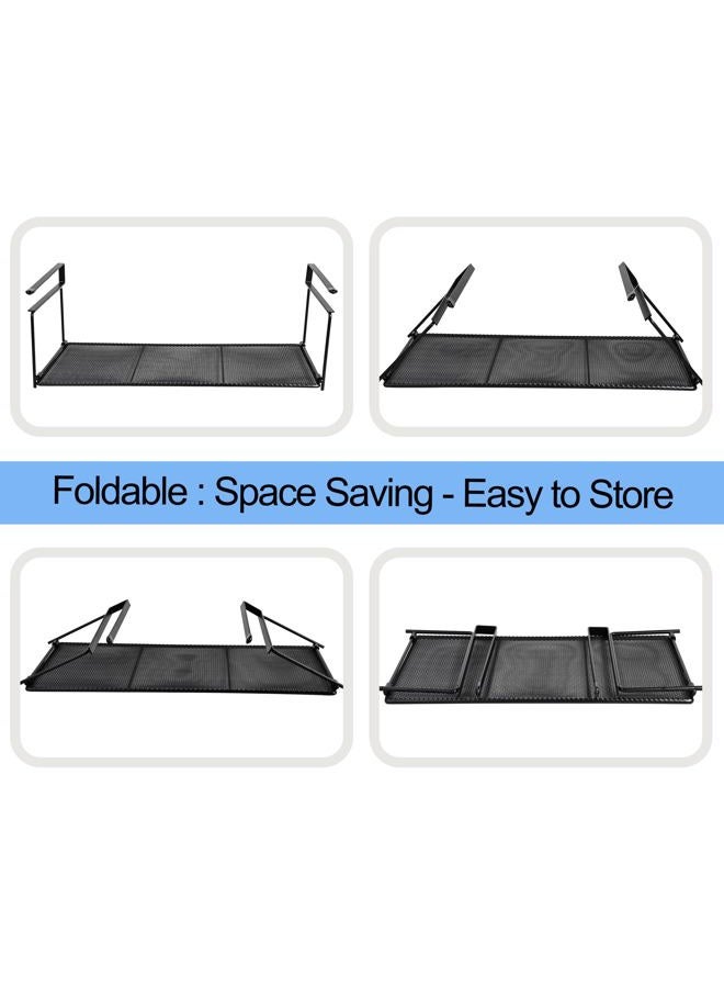 EHKIT Foil and Plastic Wrap Organizer Holder Foldable Under Cabinet Shelf Kitchen Pantry Desk Hanging Storage Rack (Black) - Image 3