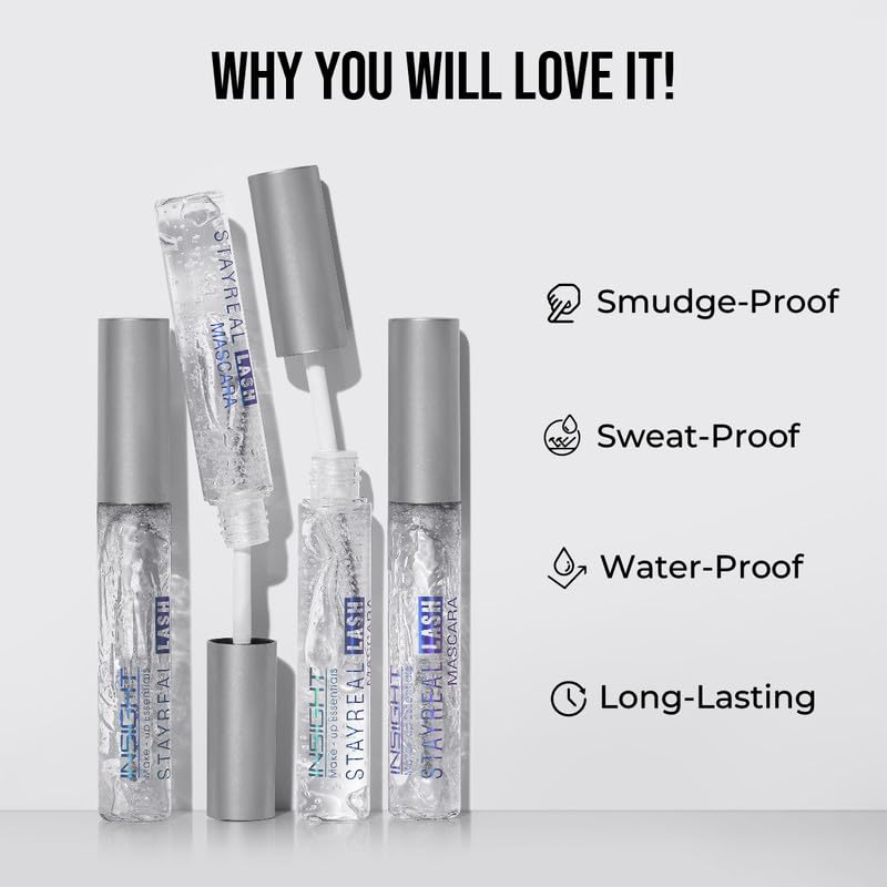 Insight Insight Cosmetics Stay Real Lash Mascara Transparent Mascara Natural Look Clear Gel Formula 10gm - Image 3