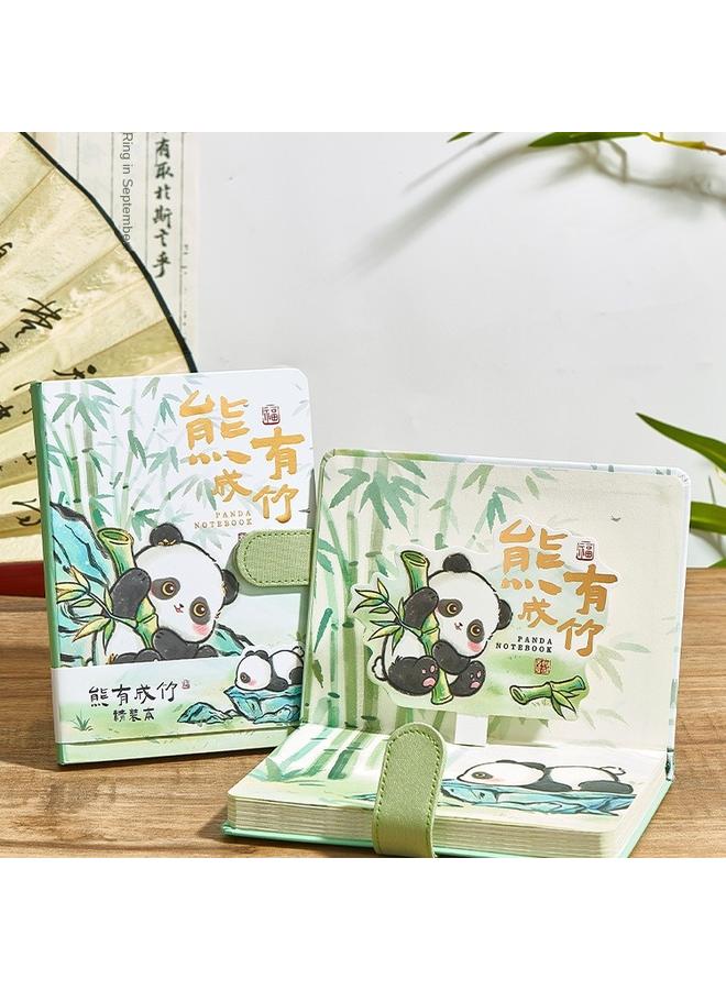 Bluejw Panda Hand Account Book Girl High Beauty Value Award Notebook Creative Gift Birthday Gift Box Suit Student Card - Image 2