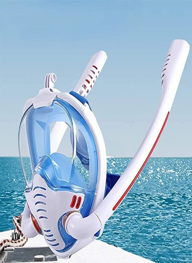Olpad Snorkeling Double Tube Full Dry Diving Adults Swimng Diving Self Contained Underwater Breag Apparatus (Blue S/M) - Image 3