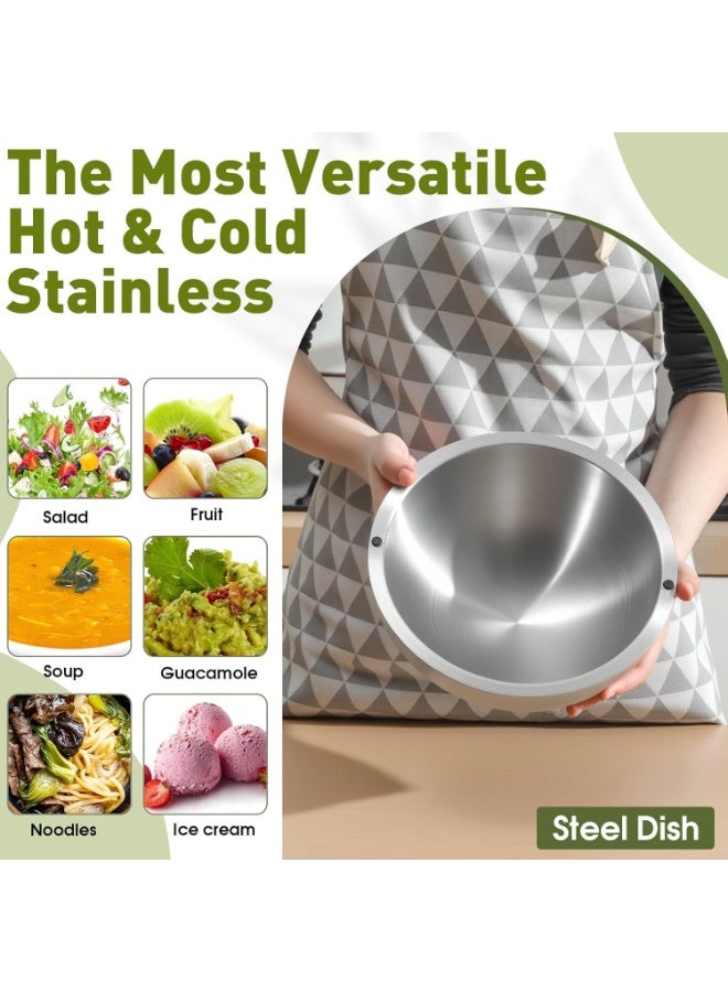 DEIN 2 x Stainless Steel Double-Layer Dip Chiller Bowls – Home Kitchen Cookware for Cold or Hot Food, Sushi, Dips, Ice Cream, Seafood, Storage, Perfect for Dinner Parties & Outdoor, Durable & Easy to Clean - Image 4