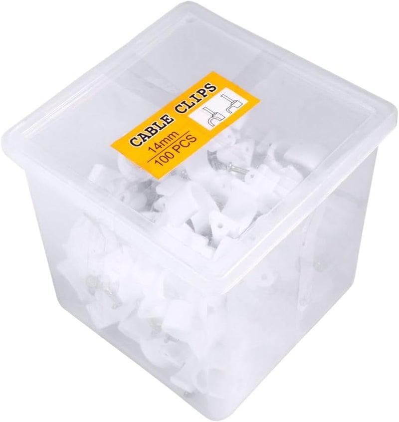 Tehaux 100 قطعة مشبك كابل أنبوب PVC مقاس 1.73 × 1.4 سم للتثبيت الآمن على الحائط وتثبيت الأسلاك. - Image 1