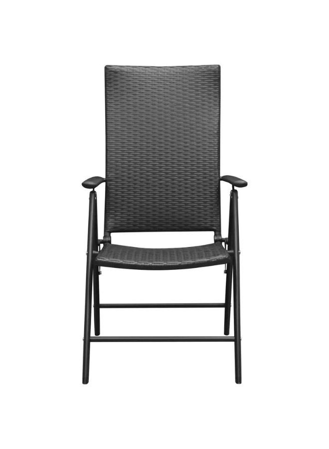 vidaxl vidaXL Garden Chairs 4 pcs Poly Rattan Black  - Image 2