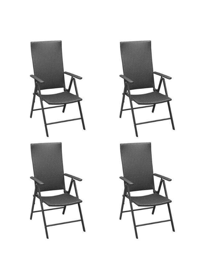 vidaxl vidaXL Garden Chairs 4 pcs Poly Rattan Black  - Image 1