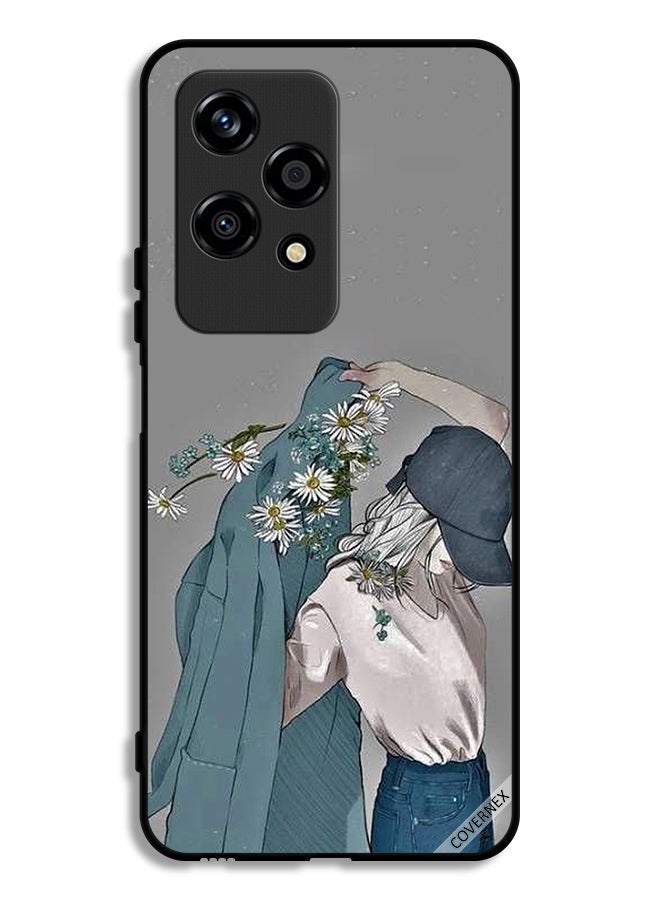 Covernex غطاء حماية لهاتف Honor 200 Lite 5G فن الفتاة التي ترتدي معطفاً - Image 1