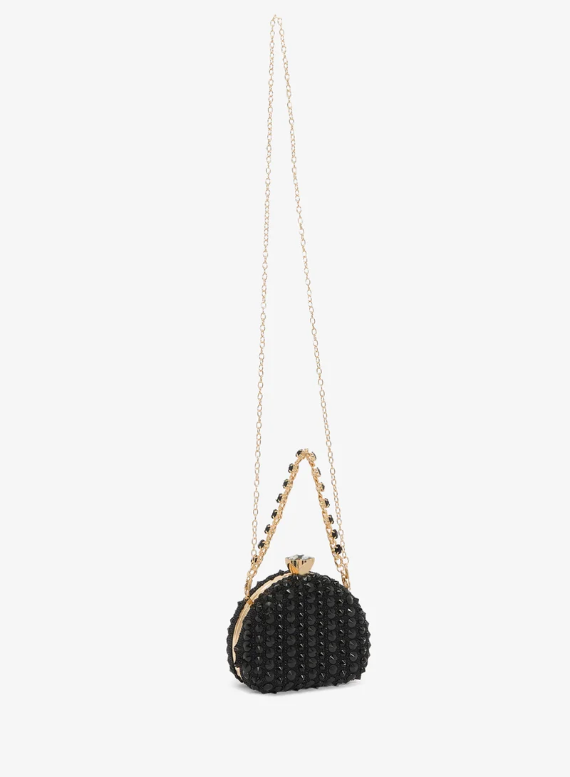 Khizana Embellished Detailed Clutch With Strap