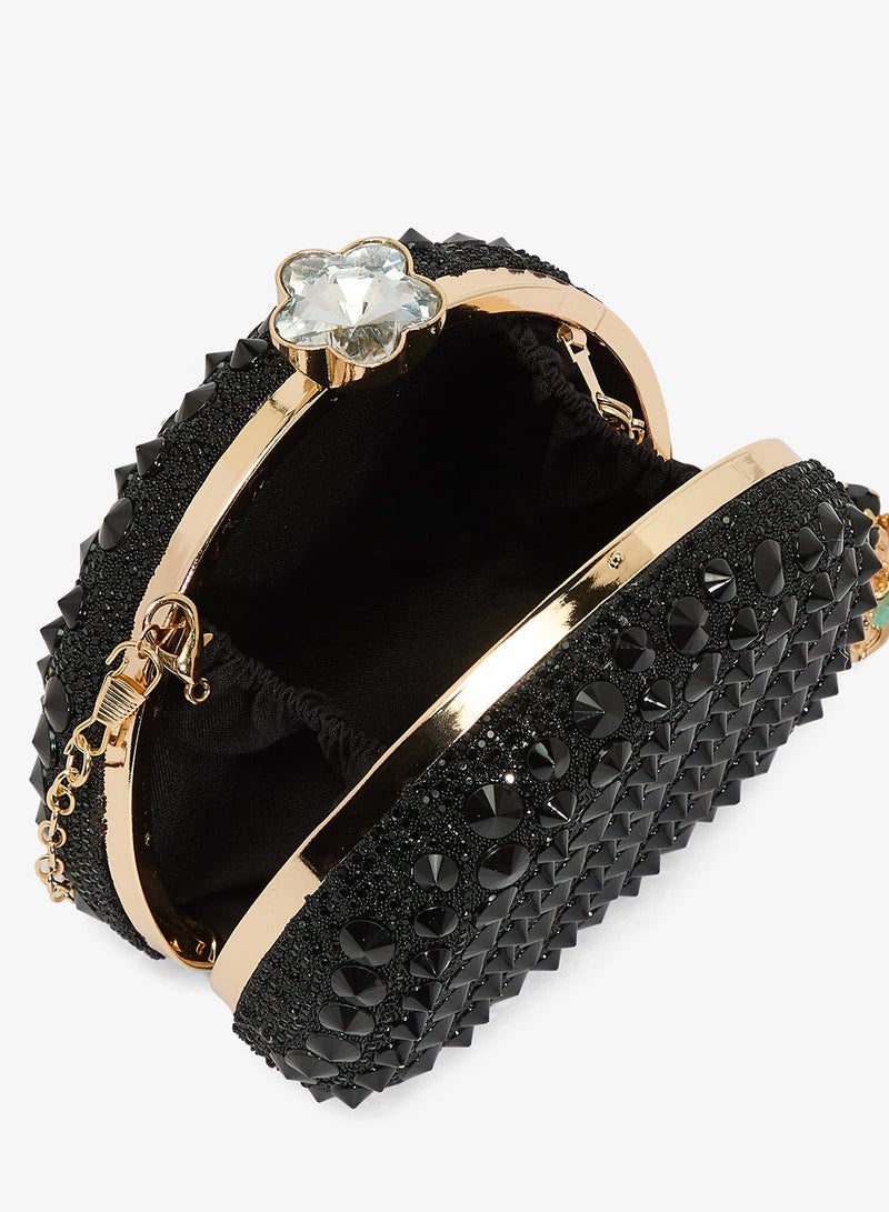 Khizana Embellished Detailed Clutch With Strap - Image 5