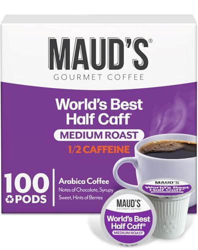 MAUD'S Mauds Half Caff Coffee Pods 100 ct Medium Roast Coffee in Single Serve Pods  100 Arabica Coffee Compatible with Keurig K Cups Maker - Image 1