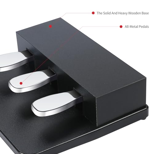 ATNEDCVH 3-Pedal for Digital Keyboard Piano,3 Pedal Unit Compatible for Yamaha DGX640,DGX650, DGX660,KBP500, KBP1000, KBP2000, KBP3000 Electric Piano - Image 4