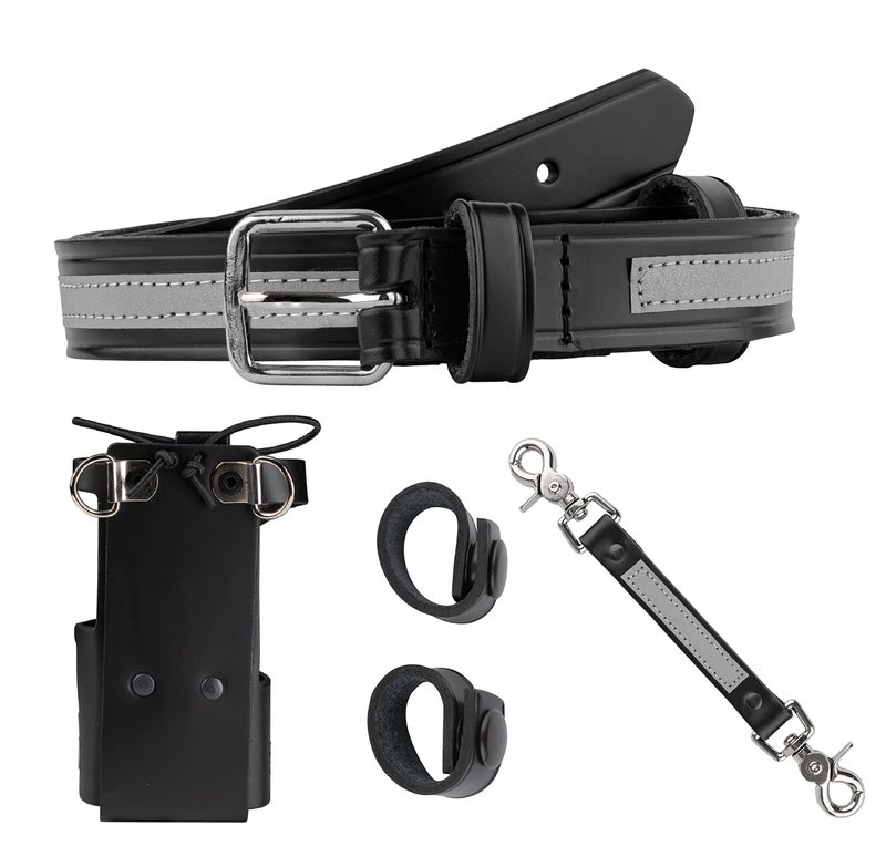 Perfect Fit Shield Wallets Perfect Fit Firefighter Reflective Radio Strap and Holder Leather Bundle Set Includes Radio Holster, Sway Strap, Cord Keepers Fits for Motorola APX 6000/6000XE/8000/8000XE - Image 3