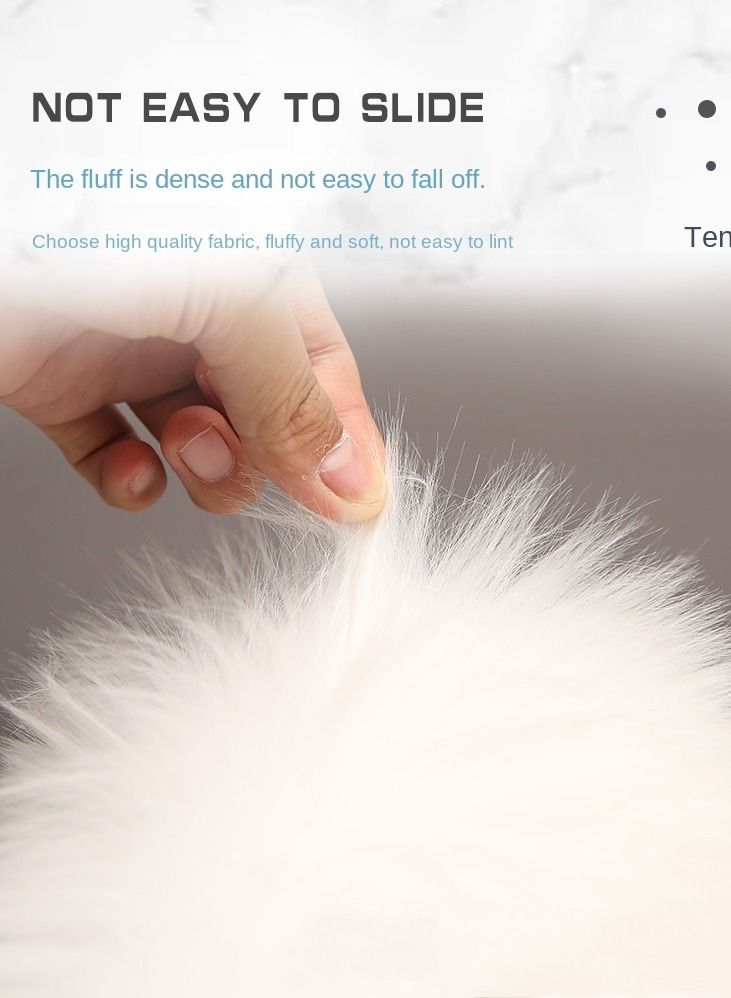 Bluejw 1-Piece Decorative Plush Carpet White 40x60cm - Image 2