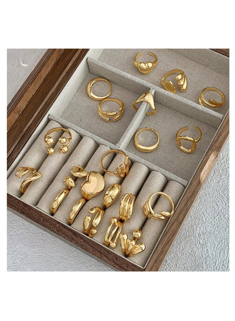 مجموعة خواتم معدنية مكونة من 10 قطع، مثالية للارتداء اليومي للنساء أو المناسبات الخاصة - Image 2