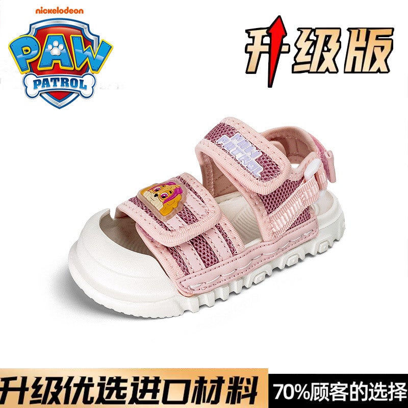 Woking Team Sandals Girls' Sandals Children'S Soft-Soled Sneaker Beach Shoes Summer Breathable Baby'S Baotou Sandals - Image 1