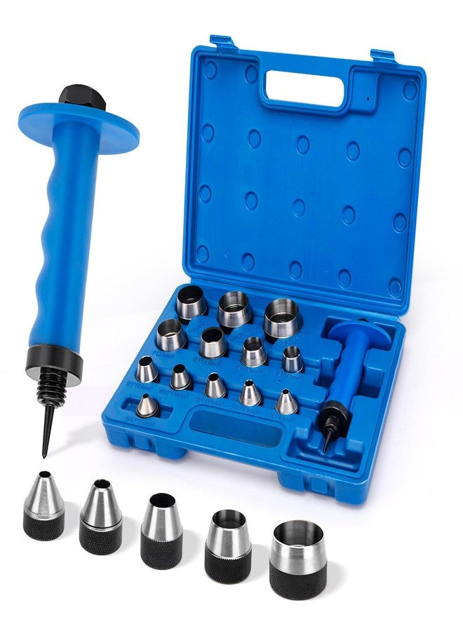 GDLIN Hollow Punch Set with Pin Point Punch Shaft, Hollow Punch Kit for Gasket, Rubber Hollow Hole Punch Set, Leather Punches Tools, Hole Cutter Set 3/16 to 1-3/8in - Image 1