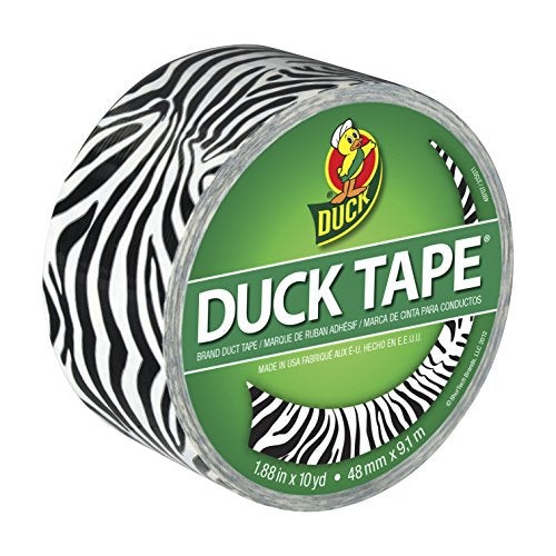 Duck Brand 280110 Printed Duct Tape, Zig-Zag Zebra, 1.88 Inches x 10 Yards, Single Roll - Image 1