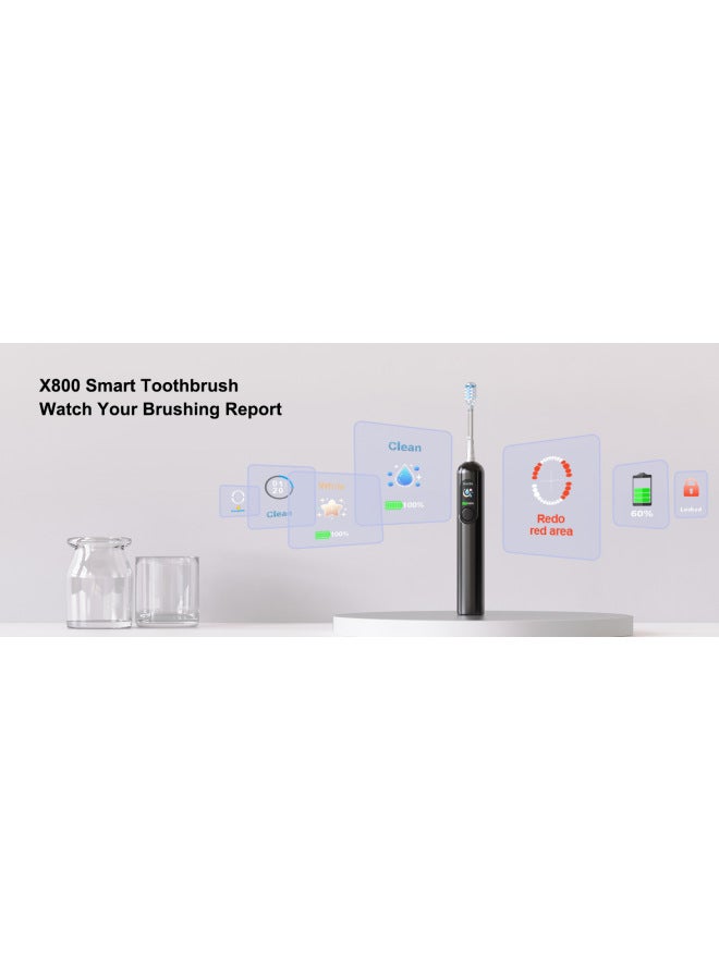 New Custom-made 12-zone Smart Color Screen Electric Toothbrush With Usb Charging, Fully Automatic Voice-activated Ai Toothbrush