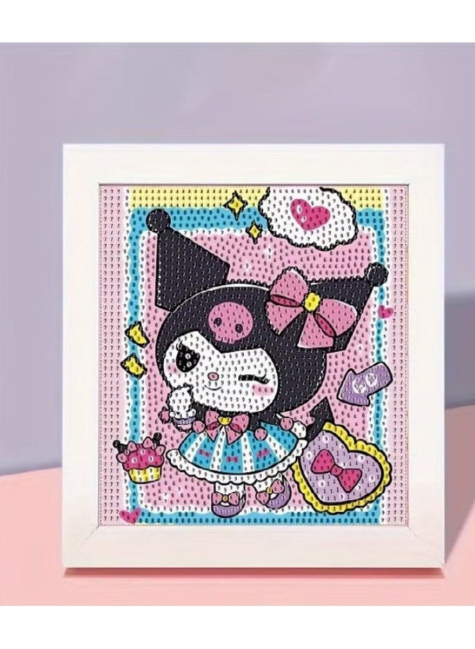 5D DIY Diamond Painting Kit / with Picture Frame, Canvas String Frame 15*15cm A cute diamond painting art gift for girls, boys, adults, and beginners - Image 1