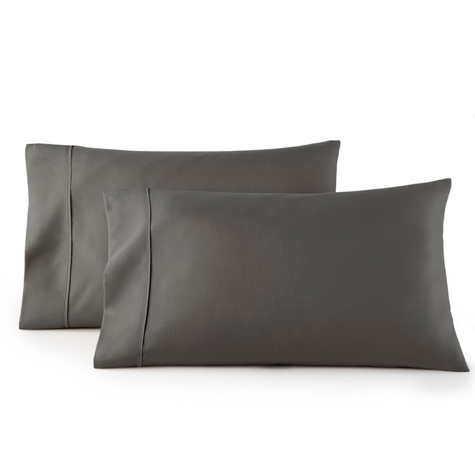 PILLOW CASES STANDARD SIZEQUEEN SIZE SET OF 2 MICROFIBER EXTRA SOFT PILLOWCASES EASY CARE MACHINE WASHABLE GRAY
