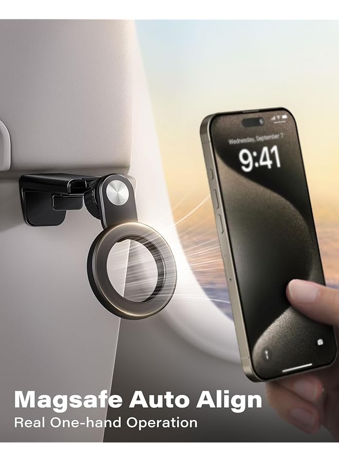KASTWAVE For Magsafe Airplane Phone Holder Travel Essentials, Travel Essentials Phone Mount With Multi-Angle Rotation, Travel Must Haves For Flying Fit For Iphone 12 13 14 15 Series & Popsocket - Image 5