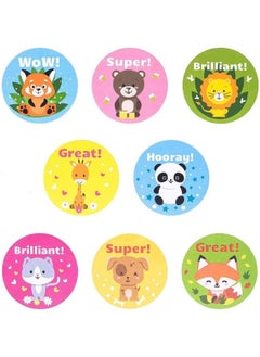 SHOWAY SHOWAY 500pcs Teacher Motivational Stickers for Kids, Behavior incentives, Cute Animal Stickers, 8 Designs  - Image 2