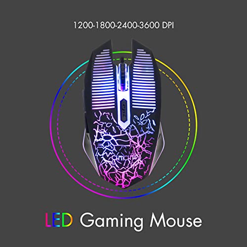 CHONCHOW Gaming Keyboard and Mouse Led Backlit USB Wired with Light Up 104Key 3600DPI 2 Side Button Mouse Keyboard Mechanical Feeling Compatible with PC Mac OS Xbox Ps4 Ps5 with Mousepad - Image 4
