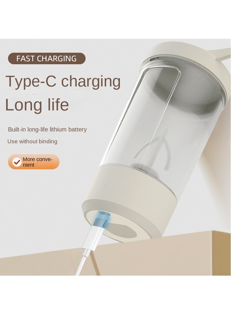 AROAQ كوب هزاز ذاتي التحريك، خلاط كهربائي قابل لإعادة الشحن عبر USB، خفيف الوزن متين متعدد الوظائف، كوب خلط محمول لخلطات البروتين والعصائر والقهوة، (1 قطعة، أبيض) - Image 2