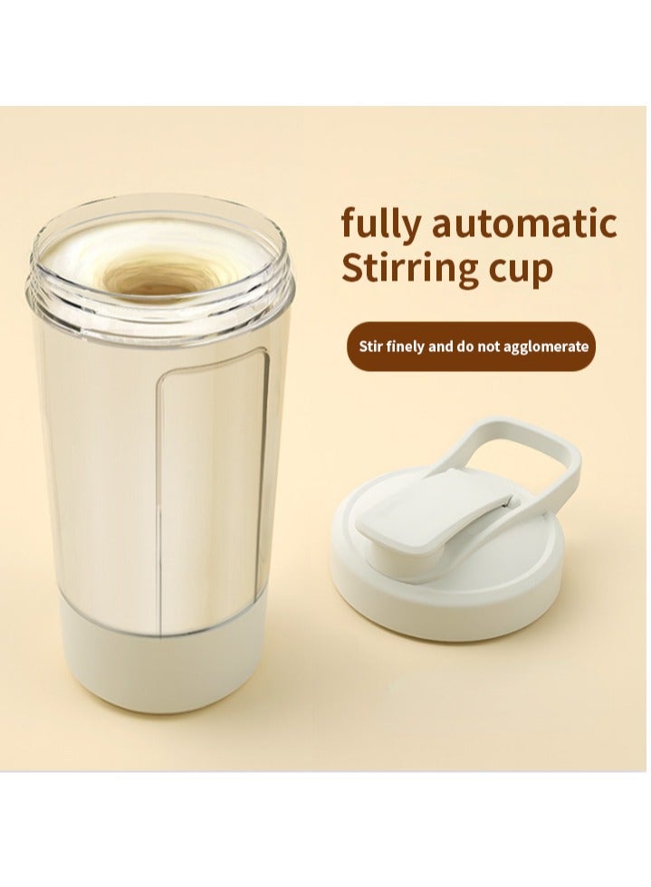 AROAQ كوب هزاز ذاتي التحريك، خلاط كهربائي قابل لإعادة الشحن عبر USB، خفيف الوزن متين متعدد الوظائف، كوب خلط محمول لخلطات البروتين والعصائر والقهوة، (1 قطعة، أبيض) - Image 4